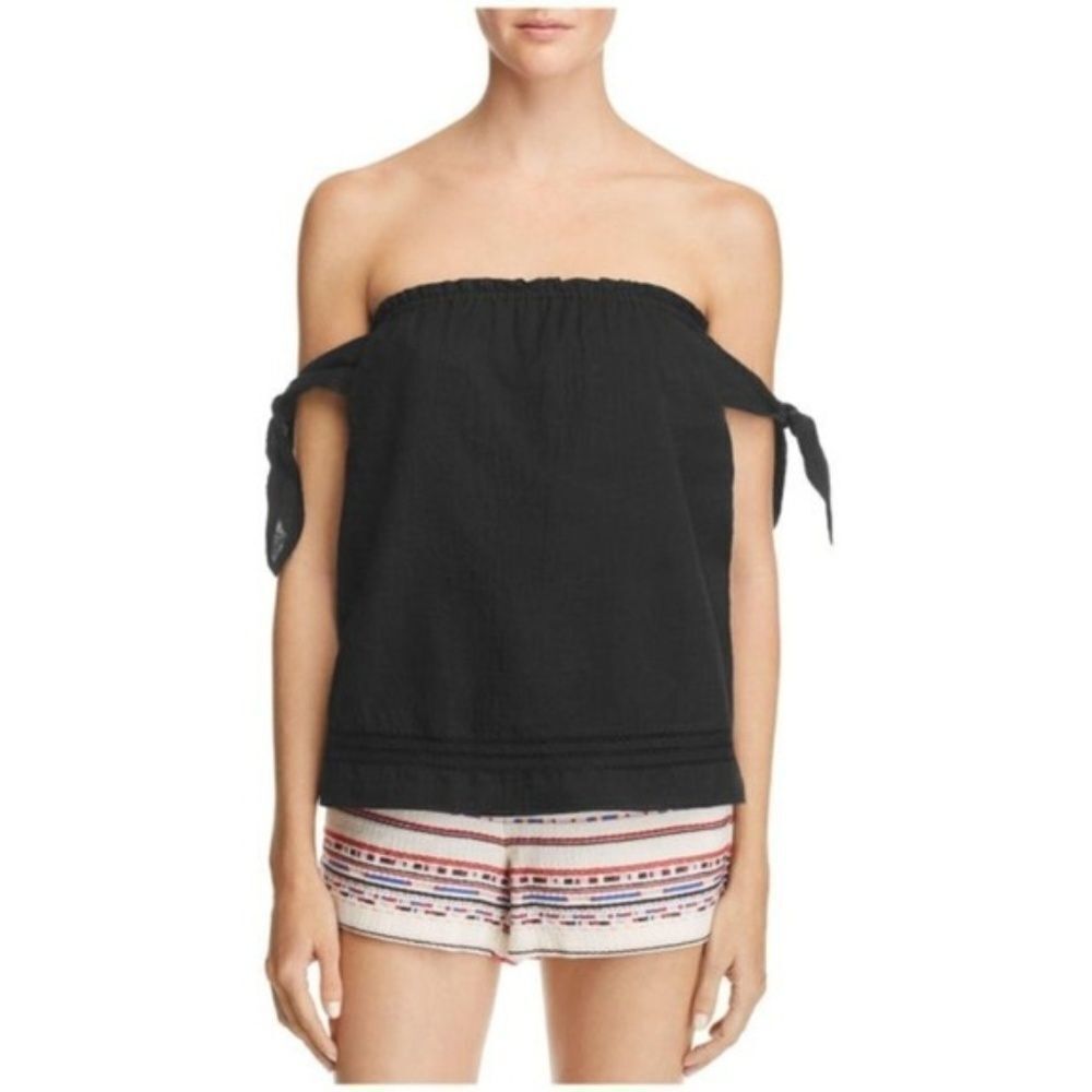 NWT PAIGE Lynley Black Off Shoulder Blouse XS